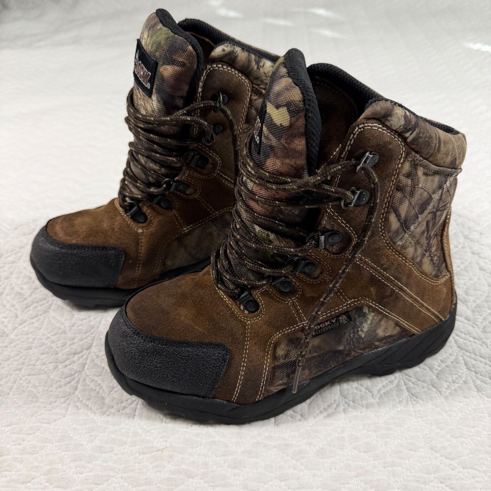 Rocky Kid's 7 Inch‎ Outdoor Camo Brown Waterproof Camo Boots Size US 4M